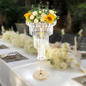 Portafiori oro 4 livelli matrimonio festa fiori elegante centrotavola decorazione - Foto 1 di 14
