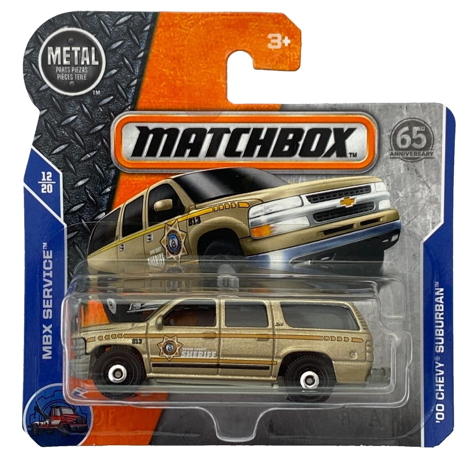 '00 Chevy Suburban Sheriff Police Matchbox 2018 MB857 1/64 Short Card FHJ92 - Image 1 of 1