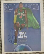 NATE ROBINSON AUTOGRAPH SIGNED SEATTLE WEEKLY NEWSPAPER NEW YORK KNICKS COA