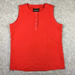 Nordstrom Point of View 100% Silk Sleeveless 3/4 Button-up Top, Women's 10 (Red) - Picture 1 of 6