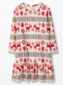 *NEW* Hanna Andersson Girls Sz 12 (150) Holiday Flannel PJ Nightgown - Picture 1 of 5