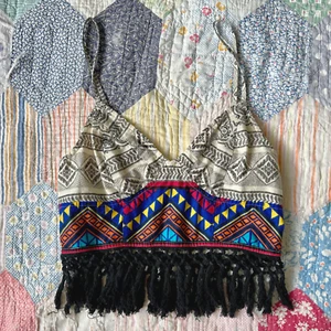 FP One Free People Western Boho Festival Fringe Bralette Beach Crop Top Size S - Picture 1 of 9
