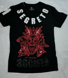 My Brand SEGRETO SOCIETÀ Embroidered Graphic T-shirt SZ L - Picture 1 of 12