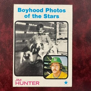 1973 Topps Set JIM CATFISH HUNTER BOYHOOD #344 OAKLAND A'S EX-MINT *HIGH GRADE* - Picture 1 of 2