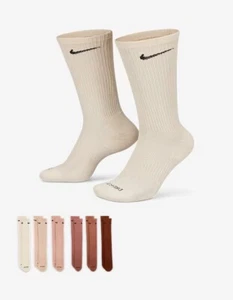 Nike Men's Everyday Plus Cushioned Crew Socks 6 Pk SX6897-904 Neutral Sz L 8-12 - Picture 1 of 3
