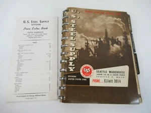 US Steel Supply Catalog 1954-55 Stock List Prices Reference Book Coil Bound - Picture 1 of 11