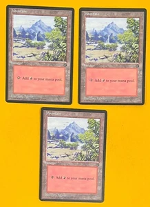 MTG MOUNTAIN (x3) Arena League (OldManMTG 011-637) - Picture 1 of 3
