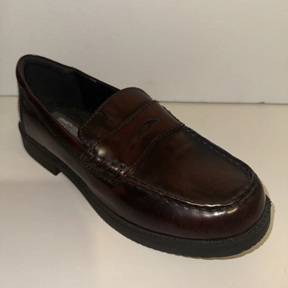 Kenneth Cole Reaction Nuevo Zapato Niños Talla 5.5 Borgoña Penny Mocasín Vestido Raro Foto 1 de 4