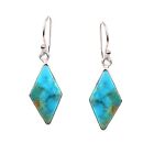 Blue Mohave Turquoise Gemstone 925 Sterling Silver Diamond Shape Earring, 27.5Ct