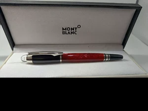 Mon tblanc Star Walker Red Marble Body Roller Ball Pen - - Photo 1/4