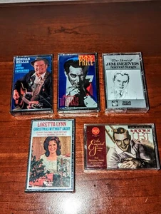 Lot 5 NEW! Country CASSETTES:Jim Reeves.Ray Price.Jim Ed Brown.Boxcar Willie+ - Picture 1 of 12