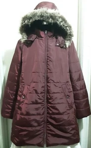 St John's Bay Women’s Plus Size Burgundy Full Zip PufferJacket US 3X New $230 - Picture 1 of 8