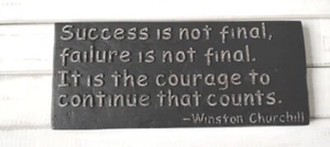 Original art work wax on wood – Winston Churchill Quote - Picture 1 of 2