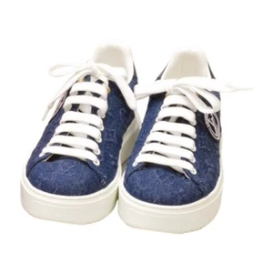 Louis Vuitton Sneakers Time Out Line Monogram Denim 22 Navy VL0242 36 1/2 - Picture 1 of 14