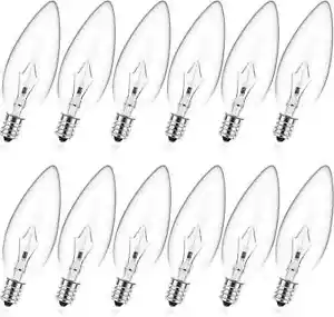 Meqiqtek B10 Ctc 60 Watt Light Bulbs, Transparent Candle Light Bulbs Chandelier - Picture 1 of 1