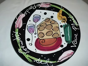 Joanne Delomba With Love For Lotus French Wine & Cheese Dinner Plate 6 Available - Picture 1 of 3