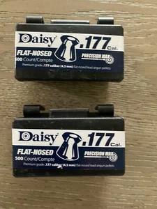 2-DAISY 177CAL PRECISION MAX FLAT NOSED AIRGUN PELLETS 7.5 gr (2x500 ct) - Picture 1 of 2