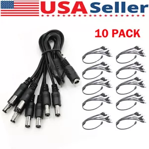 (10-PACK) DC Power Splitter Cable Cord Adapter 1:8 CCTV Security Camera DVR LED - Picture 1 of 3
