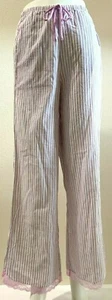 Victoria's Secret Lounge Drawstring PJ Sleep Bottom Pants w Pockets Stripe S - Picture 1 of 3