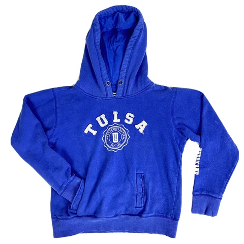 University Of Tulsa Hurricane Hoodie Sweatshirt Womens Small S Distressed Blue Cover