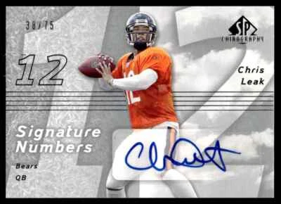 2007 SP Chirography Signature Numbers Silver Chris Leak Auto 38/75 Chicago Bears - Image 1 of 2