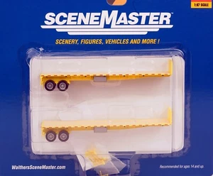 Walthers NEW 40' Flatbed Trailer Yellow (2 pack) HO 1/87 Scale #949-2702 - Picture 1 of 1
