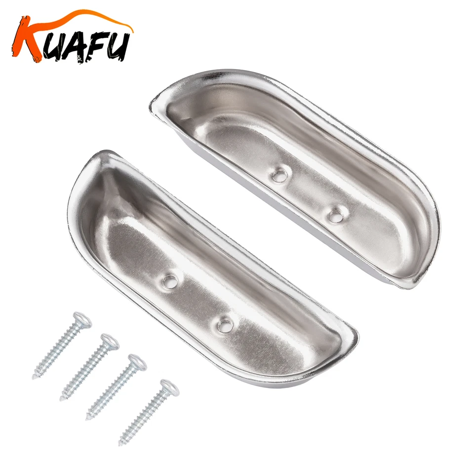 Metal Door handle Panel Arm Rest Cups Pairs For Ford F100 F250 F350 73-79 Chrome Foto 1 de 4