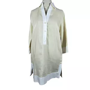 Tuckernuck Collier Dress Womens XXSmall Champagne Linen Mini Shift Beach Preppy - Picture 1 of 12