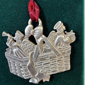 New ListingChristmas Longaberger Pewter Holiday Cheer Basket Ornament Tie On 1996 Vintage