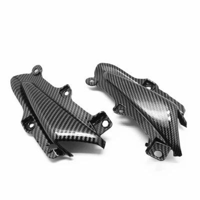 Cubierta del panel de ajuste lateral de nariz delantera de fibra de carbono para Honda CBR500R 2013-2015 Foto 1 de 4