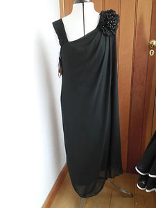 J S COLLECTIONS BLACK FLOATY BEADED CORSAGE DRESS UK 10 BNWT LBD - Picture 1 of 3