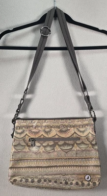 Bolso Bandolera Sakroots Gris Estampado Boho PVC Multi Cremallera Bolsillos Correa Ajustable Foto 1 de 4