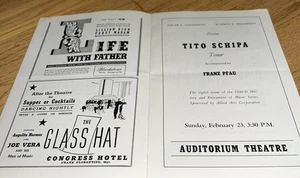 1941 Program - TITO SCHIPA, TENOR / FRANZ PAU CHICAGO AUDITORIUM THEATRE - Picture 1 of 7