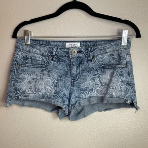 Mini pantaloncino jeans denim stampa paisley Aeropostale taglia 5/6 blu - Foto 1 di 8