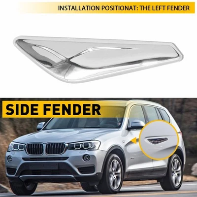 Guardabarros delantero izquierdo acabado cromado para BMW X3 X4 F25 F26 2015-2017 Foto 1 de 4