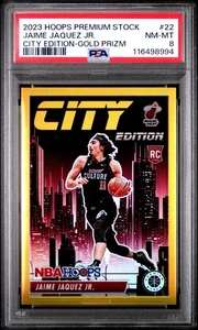 2023-24 Panini Hoops Premium - City Edition Jaime Jaquez Jr. #22 Gold /10 PSA 8 - Bild 1 von 2