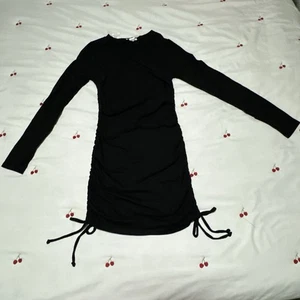 Full Tilt Dress Size Small Black Long Sleeve Shirt Dress Streetwear Preowned - Picture 1 of 5