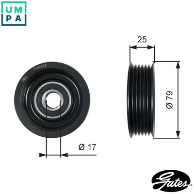 DEFLECTIONGUIDE PULLEY VRIBBED BELT T36420 FOR MAZDA ZJ46/ZJ32/ZJ30/ZJ07 1.3L - Image 1 of 4