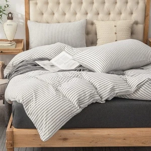 Jersey Knit Duvet Cover Set 100% T-Shirt Heather Cotton Super Soft Comfy Clas... - Picture 1 of 7