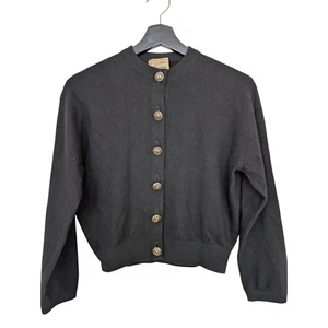 Maglione cardigan Ballantyne vintage nero in cashmere anni 60 - Foto 1 di 11