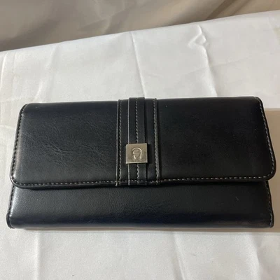 'Aigner' [Lote=2] Cartera Cuero Negro Triple Bolso de Hombro Hecho a Mano Marrón Foto 1 de 4
