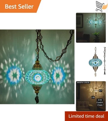 Lámpara colgante de mosaico turco marroquí vidrio artesanal vintage estilo Tiffany Foto 1 de 4