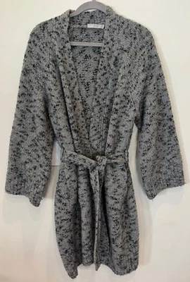 Vince Marled Gray Belted Sweater Jacket Long Sleeve Size M - Image 1 of 4