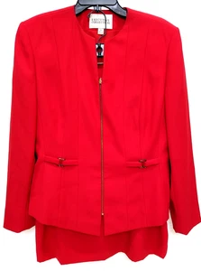 EXECUTIVE COLLECTION FRONT ZIP BUCKLE ACCENT SZ16, SKIRT & JACKET  LINED - Picture 1 of 12