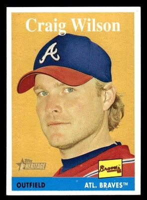 Tarjeta Craig Wilson 2007 Topps Heritage #9 Atlanta Braves Foto 1 de 2