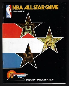 1975 NBA All Star Game Program, Barry, Frazier, Havlicek, Bing, Jabbar - EX+++ - Bild 1 von 3