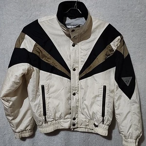 Fera Herren S/38 80er Vintage Winter Skibekleidung Snowboard Puffer Colorblock Jacke - Bild 1 von 6