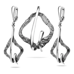 Set orecchini pendenti pendenti moderni in argento sterling 925 gioielli... - Foto 1 di 10