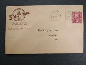 New York: Brooklyn 1928 Statesman Paints, Varnishes Both Sides Advertising Cover - Picture 1 of 2