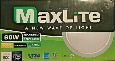 Maxlite Wall Sconce Half Moon dimmable 60W LED Light 2700K Soft White 800 Lumens - Image 1 of 3